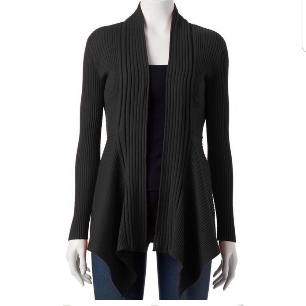 Dana Buchman Open Ribbed Metallic Cardigan